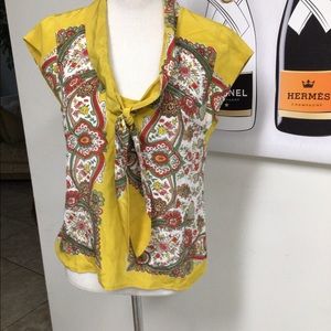Anthropologie Mauve Floral Top Size 10